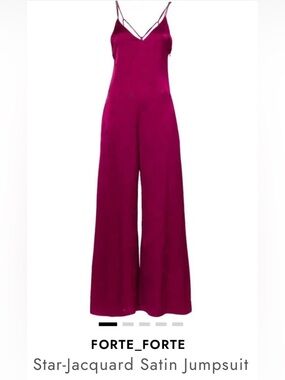 Forte-Forte, Made in Italy. Gorgeous Jacquard Magenta Wide-Leg Jumpsuit